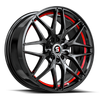 17" Spec-1 SP-60 Gloss Black & Red Undercut 17x7.5 Wheel 5x112 5x4.5 42mm Rim