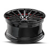 18" Spec-1 SP-69 Gloss Black & Red Under Cut 18x8 Wheel 5x112 5x4.5 38mm Rim