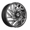 24" XF Dually XF-229 Dually Gloss Black Milled 24x8.25 Front Wheel 8x6.5 110mm