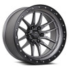 Set 4 20" Lock Offroad Krawler Matte Grey Matte Black Ring 20x9 8x170 20mm Rims Offroad Truck Wheels