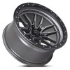 Set 4 20" Lock Offroad Krawler Matte Grey Matte Black Ring 20x9 8x170 20mm Rims Offroad Truck Wheels