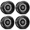 Set 4 17" Lock Offroad Mojave Matte Black w Gloss Black Ring 17x9 8x180 1mm Rims