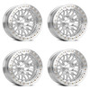 Set 4 17" Lock Offroad Invader Beadlock Machine Clear Coat 17x9 6x5.5 12mm Rims Offroad Truck SUV Wheels