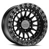 Set 4 17" Lock Offroad Mojave Matte Black w Matte Black Ring 17x9 8x170 1mm Rims Truck Wheels