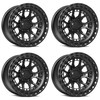 Set 4 20" Lock Offroad Commando Black W Matte Black Ring 20x9 6x135 0mm Wheels