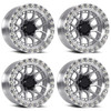 Set 4 20" Lock Offroad Commando Machine Clear Coat 20x9 Wheels 6x135 0mm Rims