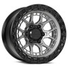 Set 4 17" Lock Offroad Commando Grey W Matte Black Ring 17x9 Wheels 6x135 12 Rims