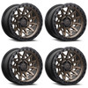 Set 4 17" Lock Offroad Lunatic Bronze W Matte Black Ring 17x9 8x170 12mm Wheels