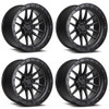 Set 4 20" Lock Offroad Krawler Black W Matte Black Ring 20x9 8x170 1mm Wheels