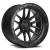 Set 4 20" Lock Offroad Krawler Black W Matte Black Ring 20x9 8x170 1mm Wheels