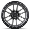 Set 4 17" Lock Offroad Krawler Matte Grey Matte Black Ring 17x9 6x135 -12mm Rims