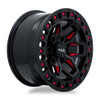20" RTX Zion Black Milled Red Wheel 20x9 5x5 -15mm Rim For Jeep Wrangler