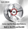 Vision Chrome Center Cap C390-8V Fits Vision 390 Empire Wheels