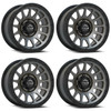Set 4 17" Lock Offroad Matte Grey Matte Black Ring Yosemite 17x9 6x135 0mm Rims