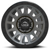 Set 4 20" Lock Offroad Matte Grey Matte Black Ring Yosemite 20x9 6x5.5 18mm Rims