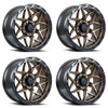Set 4 17" Lock Offroad Matrix Bronze Matte Black Ring 17x9 Wheels 5x5 5x5.5 0mm