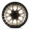Set 4 17" Lock Offroad Commando Bronze W Matte Black Ring 17x9 6x5.5 0mm Wheels Offroad Truck SUV Rims