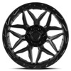 Set 4 22" Lock Offroad Matte Black Black Ring Matrix 22x10 6x135 6x5.5 -18mm Rim