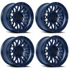 Set 4 17" Lock Offroad Combat Matte Blue 17x9 Wheels 6x135 1mm Truck SUV Rims