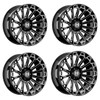 Set 4 22" Hostile H142 Warrior Blade Cut 22x12 Wheels 6x135 -44mm Lifted Rims
