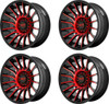 Set 4 Moto Metal MO807 20x10 8x6.5 Black Machined Red Tint Wheels 20" -18mm