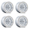 Set 4 17" KMC KM552 IMS Gloss Silver Machined Face 17x8.5 Wheels 6x5.5 -10mm Rim