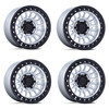 Set 4 18" KMC KM552 IMS 18x9 8x170 0mm Machined Black Lip Offroad Truck Wheels