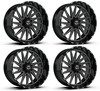 Set 4 18" TIS 547BM Gloss Black Milled Accents 18x9 Wheels 8x180 18mm Truck Rims