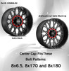 Vision 398 Manx 412 Rocker C398SB-8V Satin Black Center Cap 8x6.5 8x180 8x170