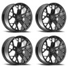 Set 4 22" Fittipaldi Street FS371B Gloss Black 22x10.5 Wheels 5x120 40mm Rims