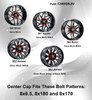 Vision Wheel 360 361 362 363 Gloss Black Center Cap C360GB-8V Hub Cap 6.75" 8 Lug
