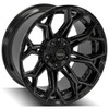 22" 4PLAY 4P83 Gloss Black Brushed Face & Tinted Clear 22x9 6x5.5 6x135 12mm Rim