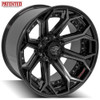 20" 4PLAY 4P80R 20x9 5x5 5x5.5 0mm Gloss Black Brushed Face & Tinted Clear Wheel