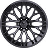 22" TIS 566B 22x12 8x180 -44mm Wheel Gloss Black & Painted Lip Logo Lifted Rim