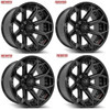 Set 4 20" 4PLAY 4P80R 20x10 5x5 5x5.5 -24mm Black Brushed Face & Tinted Clear