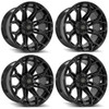 Set 4 22" 4PLAY 4P83 Black Brushed Face & Tinted Clear 22x9 6x5.5 6x135 12mm Rim