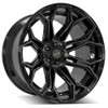 Set 4 22" 4PLAY 4P83 Black Brushed Face & Tinted Clear 22x9 6x5.5 6x135 12mm Rim
