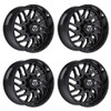 Set 4 20" TIS 544BM 2.0 Gloss Black w/ Milled Accents 20x10 Wheels 8x6.5 -20mm
