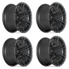 Set 4 17" 4PLAY 4PS01 Satin Black 17x9 6x5.5 6x135 -6mm Lifted Truck Suv Rims