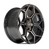 Set 4 20" 4PLAY 4PS26 20x9 6x5.5 6x135 -6mm Black Brushed Face & Tinted Clear