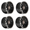 Set 4 24" 4PLAY 4PS28  24x10 6x5.5 6x135 24mm Black Brushed Face & Tinted Clear