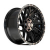 Set 4 24" 4PLAY 4PS28  24x10 6x5.5 6x135 24mm Black Brushed Face & Tinted Clear