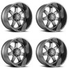 Set 4 24" Grid Offroad GD01 Gloss Graphite Milled 24x14 Wheels 6x135 6x5.5 -76mm