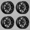 Set 4 22" Grid Offroad GD18 22x10 6x135 6x5.5 -18mm Wheels DDT Gloss Black Rims