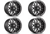 Set 4 20" Grid Offroad GD02 20x9 5x5 5x5.5 15mm Wheels Matte Black Milled Rims