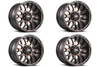 Set 4 20" Grid Offroad GD02 20x9 5x5 5x5.5 0mm Wheels Matte Black Dark Tint Rims
