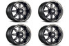 Set 4 20" Grid Offroad GD10 20x9 6x5.5 18mm Wheels Gloss Black Milled Truck Rims