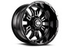 22" Grid Offroad GD11 DDT 22x12 5x5 5x5.5 -44mm Wheel Gloss Black Lip Lifted Rim