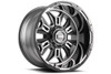 Set 4 22" Grid Offroad GD11 22x12 5x5 5x5.5 -44mm Gloss Anthracite Black Lip Rim