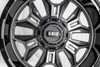 Set 4 22" Grid Offroad GD11 22x12 5x5 5x5.5 -44mm Gloss Anthracite Black Lip Rim